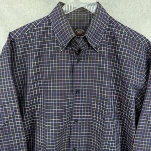 PAUL & SHARK YACHTING Made in Italy Mens XL Button Down Shirt Plaid Cotton